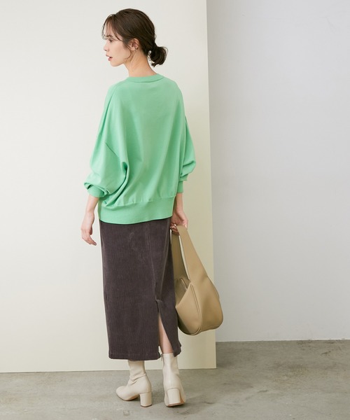 ROPE'（ロペ）の「コーデュロイジャージータイトスカート（スカート・レディース・チャコールグレー/ダークブラウン/オフホワイト・38）」の14枚目の写真