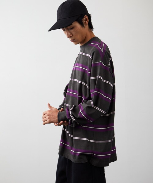 FREAK'S STORE（フリークスストア）の「FREAK'S STORE/フリークスストア マルチボーダーロングスリーブTEE/FREAK'S　STORE/フリークスストア（Tシャツ/カットソー・メンズ・オフホワイト/ブラック/ネイビー・MEDIUM/LARGE）」の22枚目の写真