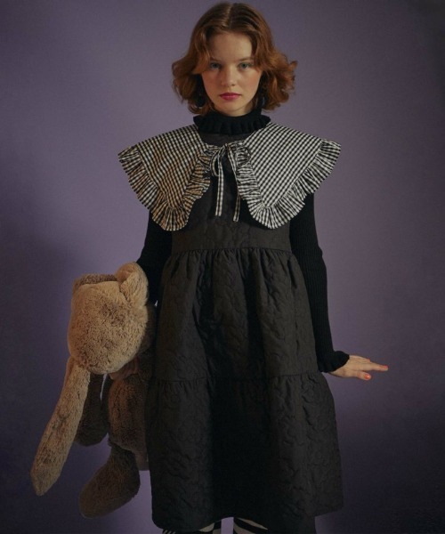 Candy Stripper（キャンディストリッパー）の「GINGHAM COLLAR RIB ニット（ニット/セーター・レディース・ブラック/オフホワイト・2）」の8枚目の写真