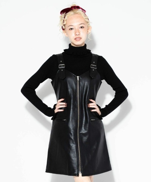 Candy Stripper（キャンディストリッパー）の「GINGHAM COLLAR RIB ニット（ニット/セーター・レディース・ブラック/オフホワイト・2）」の14枚目の写真