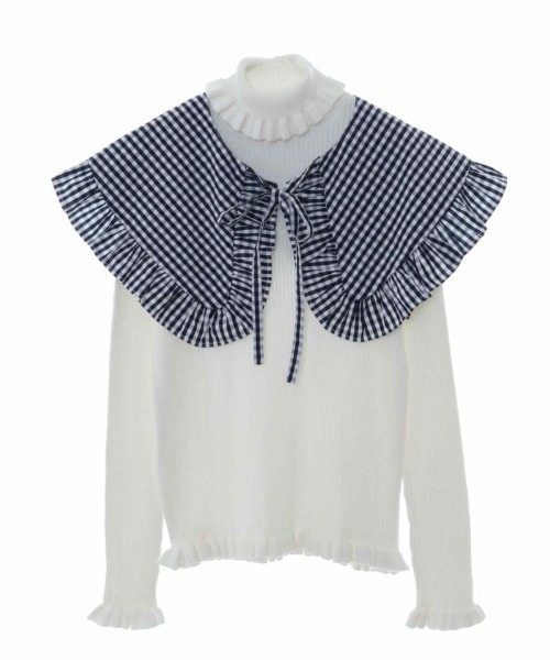 Candy Stripper（キャンディストリッパー）の「GINGHAM COLLAR RIB ニット（ニット/セーター・レディース・ブラック/オフホワイト・2）」の7枚目の写真