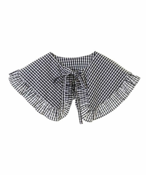 Candy Stripper（キャンディストリッパー）の「GINGHAM COLLAR RIB ニット（ニット/セーター・レディース・ブラック/オフホワイト・2）」の9枚目の写真