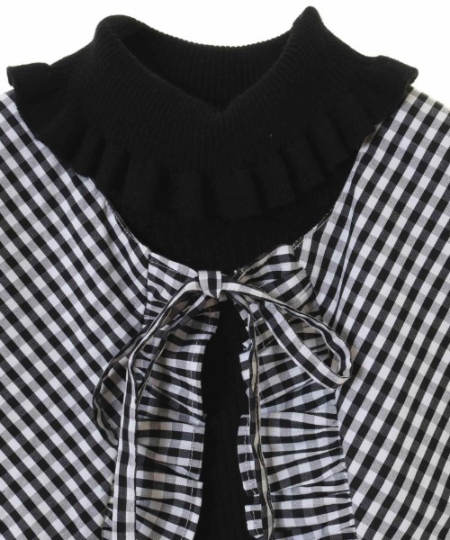 Candy Stripper（キャンディストリッパー）の「GINGHAM COLLAR RIB ニット（ニット/セーター・レディース・ブラック/オフホワイト・2）」の11枚目の写真