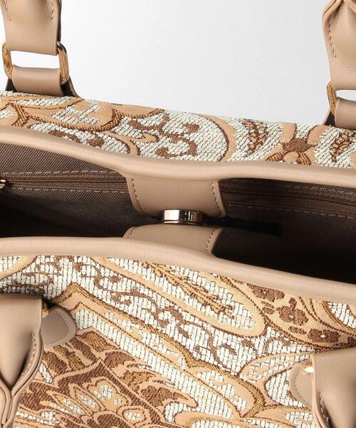 closet story（クローゼットストーリー）の「＜closet story（クローゼットストーリー）＞ジャカード スクエア トートバッグ（ショルダーバッグ・レディース・ブラック/ベージュ・FREE）」の6枚目の写真