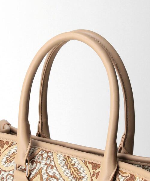 closet story（クローゼットストーリー）の「＜closet story（クローゼットストーリー）＞ジャカード スクエア トートバッグ（ショルダーバッグ・レディース・ブラック/ベージュ・FREE）」の8枚目の写真