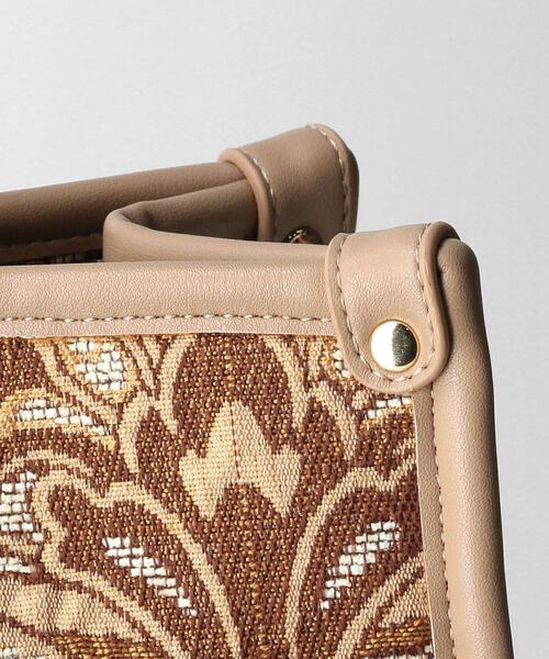 closet story（クローゼットストーリー）の「＜closet story（クローゼットストーリー）＞ジャカード スクエア トートバッグ（ショルダーバッグ・レディース・ブラック/ベージュ・FREE）」の10枚目の写真