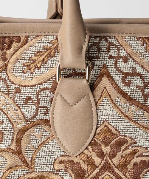 closet story（クローゼットストーリー）の「＜closet story（クローゼットストーリー）＞ジャカード スクエア トートバッグ（ショルダーバッグ・レディース・ブラック/ベージュ・FREE）」の11枚目の写真