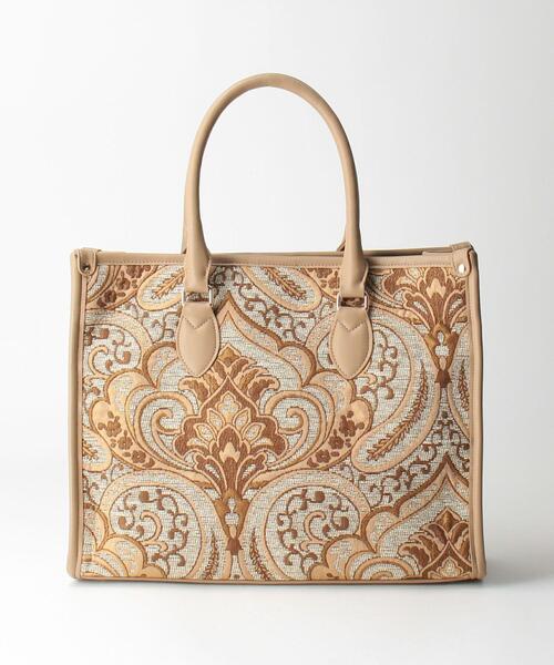 closet story（クローゼットストーリー）の「＜closet story（クローゼットストーリー）＞ジャカード スクエア トートバッグ（ショルダーバッグ・レディース・ブラック/ベージュ・FREE）」の14枚目の写真