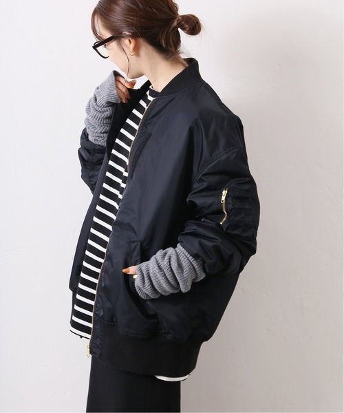 ジャーナルスタンダード　スタンダードジャーナルMA-1ネイビージャケット Schott / ショット】別注 LEATHER MA-1 | ジャーナルスタンダード