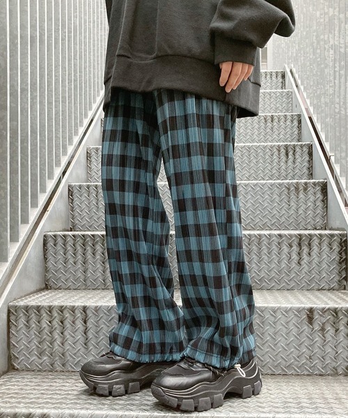 Figments（フィグメンツ）の「プリーツチェックパンツ（その他パンツ・レディース・ホワイト/ブルー系その他・FREE）」の5枚目の写真