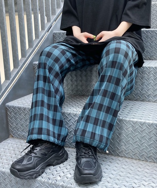 Figments（フィグメンツ）の「プリーツチェックパンツ（その他パンツ・レディース・ホワイト/ブルー系その他・FREE）」の4枚目の写真