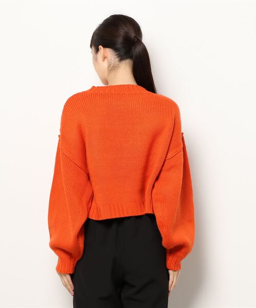 notch.(ノッチ)の「カラーショートニット(ニット/セーター・レディース・グリーン/ブラック/オレンジ・M)」の5枚目の写真