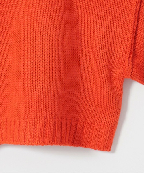 notch.(ノッチ)の「カラーショートニット(ニット/セーター・レディース・グリーン/ブラック/オレンジ・M)」の10枚目の写真