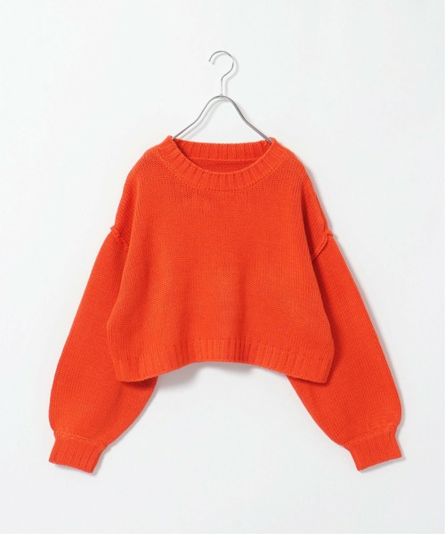 notch.(ノッチ)の「カラーショートニット(ニット/セーター・レディース・グリーン/ブラック/オレンジ・M)」の6枚目の写真