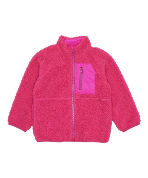 BABYDOLL（ベビードール）の「WEB限定 ボア ブルゾン 6025K（ダウンジャケット/コート・キッズ・ブラック/グリーン/モスグリーン/コーラルピンク/ナチュラル/ベビーピンク/マスタード・80ｃｍ/90cm/100cm/110cm/120cm/130cm/140cm/150cm）」の7枚目の写真