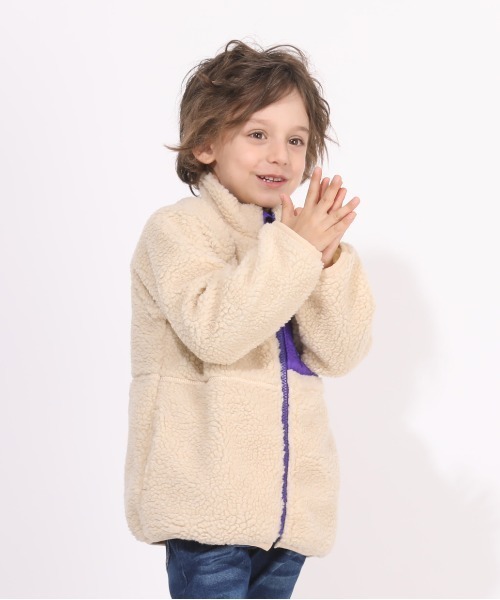 BABYDOLL（ベビードール）の「WEB限定 ボア ブルゾン 6025K（ダウンジャケット/コート・キッズ・ブラック/グリーン/モスグリーン/コーラルピンク/ナチュラル/ベビーピンク/マスタード・80ｃｍ/90cm/100cm/110cm/120cm/130cm/140cm/150cm）」の20枚目の写真