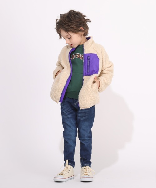 BABYDOLL（ベビードール）の「WEB限定 ボア ブルゾン 6025K（ダウンジャケット/コート・キッズ・ブラック/グリーン/モスグリーン/コーラルピンク/ナチュラル/ベビーピンク/マスタード・80ｃｍ/90cm/100cm/110cm/120cm/130cm/140cm/150cm）」の10枚目の写真