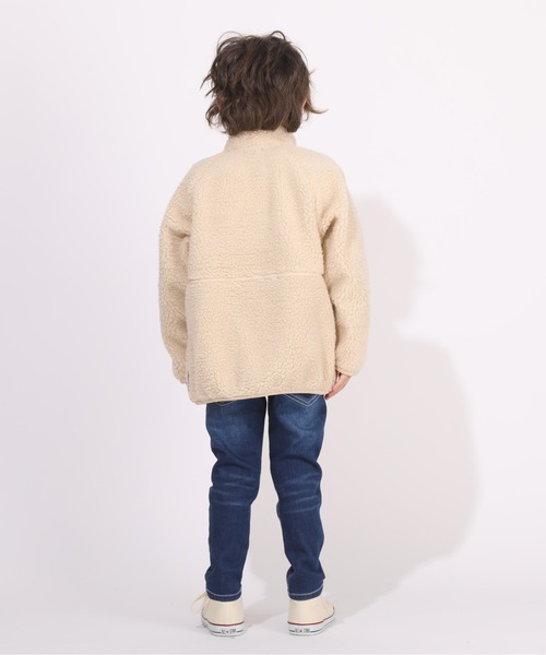 BABYDOLL（ベビードール）の「WEB限定 ボア ブルゾン 6025K（ダウンジャケット/コート・キッズ・ブラック/グリーン/モスグリーン/コーラルピンク/ナチュラル/ベビーピンク/マスタード・80ｃｍ/90cm/100cm/110cm/120cm/130cm/140cm/150cm）」の12枚目の写真