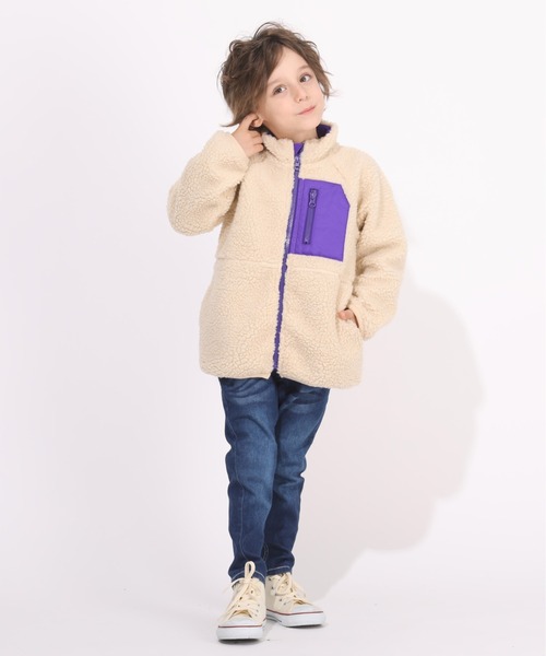 BABYDOLL（ベビードール）の「WEB限定 ボア ブルゾン 6025K（ダウンジャケット/コート・キッズ・ブラック/グリーン/モスグリーン/コーラルピンク/ナチュラル/ベビーピンク/マスタード・80ｃｍ/90cm/100cm/110cm/120cm/130cm/140cm/150cm）」の11枚目の写真