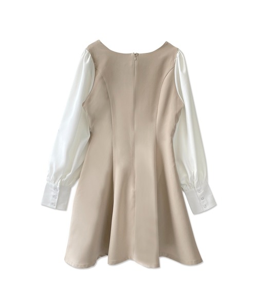 ANDGEEBEE（アンジービー）の「ブラウススリーブミニワンピ（ワンピース・レディース・ベージュ/ブラック・MEDIUM）」の19枚目の写真