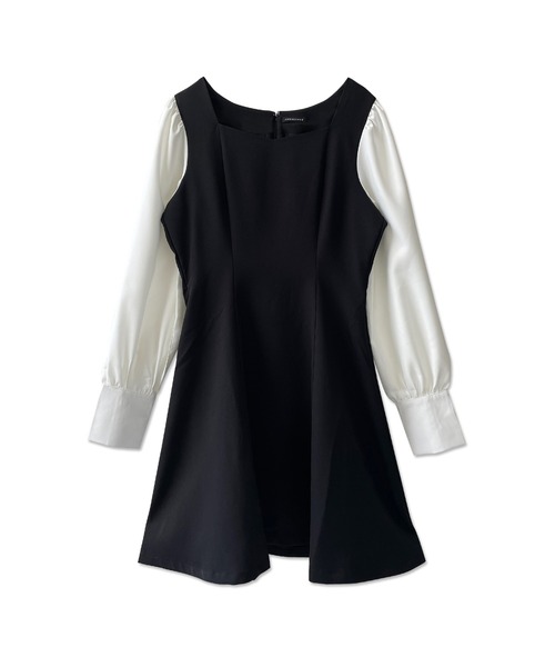 ANDGEEBEE（アンジービー）の「ブラウススリーブミニワンピ（ワンピース・レディース・ベージュ/ブラック・MEDIUM）」の18枚目の写真