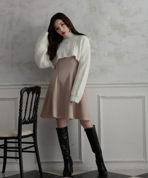 ANDGEEBEE（アンジービー）の「ブラウススリーブミニワンピ（ワンピース・レディース・ベージュ/ブラック・MEDIUM）」の21枚目の写真