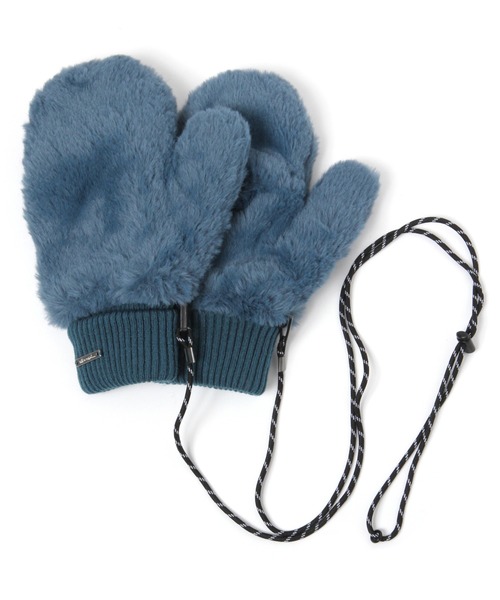 ティディベア　ファー ミトン グレー ストラップ付き ティディベア ファー ミトン グレー ストラップ付き