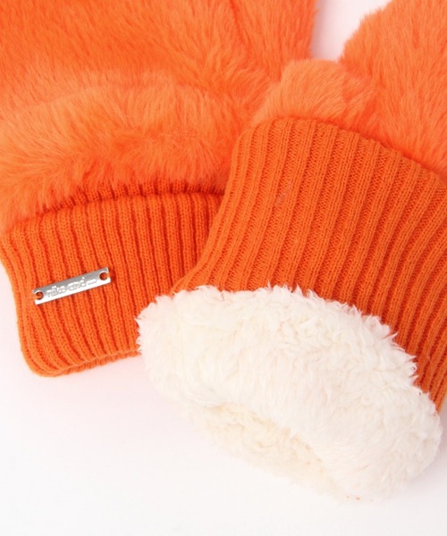 niko and...（ニコアンド）の「オリジナルストラップ付きフェイクファーミトン（手袋・レディース・ダークブラウン/オレンジ/ブルー/モカ/アイボリー・FREE）」の16枚目の写真