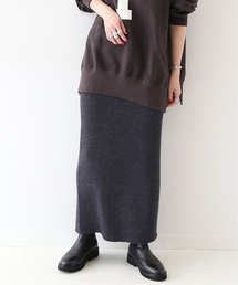 SLOBE IENA | ウールリブニットタイトスカート◆【ウエストゴム】(スカート)