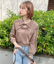 Voyage titty&Co.PETIT | 【Voyage titty&Co.】デコルテオープンカットトップス(Tシャツ/カットソー)