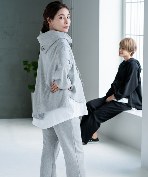 CHOCOA（チョコア）の「マタニティセンタースリットSWパンツ（マタニティウェア/グッズ・レディース・ブラック/グレー・FREE）」の10枚目の写真
