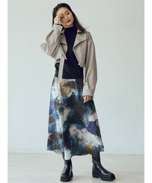 MURUA(ムルーア)の「ショートライダースジャケット(ライダースジャケット・レディース・ブラック/グレー・FREE)」の7枚目の写真