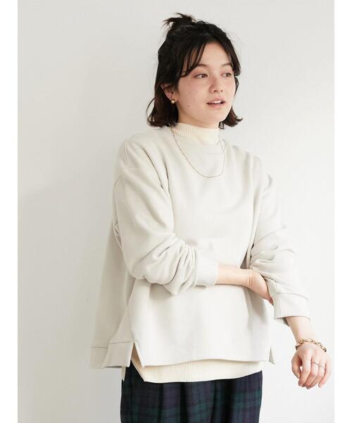 CRAFT STANDARD BOUTIQUE（クラフトスタンダードブティック）の「微起毛裏毛切替プルオーバー　＊（スウェット・レディース・ライトグレー/ミント/ピンク/ブラック・FREE）」の7枚目の写真