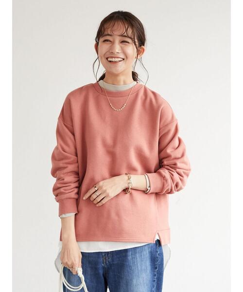 CRAFT STANDARD BOUTIQUE（クラフトスタンダードブティック）の「微起毛裏毛切替プルオーバー　＊（スウェット・レディース・ライトグレー/ミント/ピンク/ブラック・FREE）」の8枚目の写真