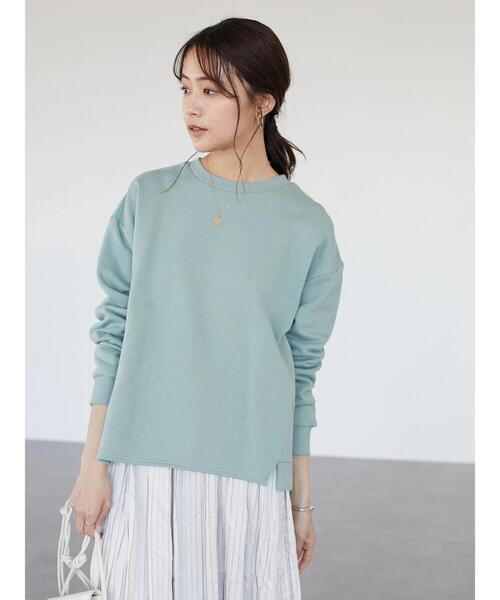 CRAFT STANDARD BOUTIQUE（クラフトスタンダードブティック）の「微起毛裏毛切替プルオーバー　＊（スウェット・レディース・ライトグレー/ミント/ピンク/ブラック・FREE）」の9枚目の写真