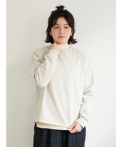 CRAFT STANDARD BOUTIQUE（クラフトスタンダードブティック）の「微起毛裏毛切替プルオーバー　＊（スウェット・レディース・ライトグレー/ミント/ピンク/ブラック・FREE）」の10枚目の写真
