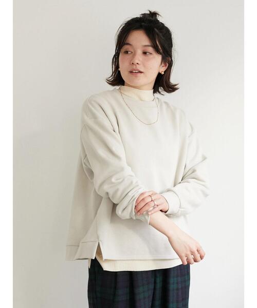 CRAFT STANDARD BOUTIQUE（クラフトスタンダードブティック）の「微起毛裏毛切替プルオーバー　＊（スウェット・レディース・ライトグレー/ミント/ピンク/ブラック・FREE）」の11枚目の写真