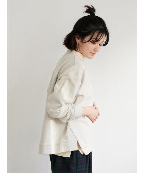 CRAFT STANDARD BOUTIQUE（クラフトスタンダードブティック）の「微起毛裏毛切替プルオーバー　＊（スウェット・レディース・ライトグレー/ミント/ピンク/ブラック・FREE）」の12枚目の写真