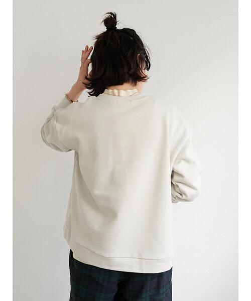 CRAFT STANDARD BOUTIQUE（クラフトスタンダードブティック）の「微起毛裏毛切替プルオーバー　＊（スウェット・レディース・ライトグレー/ミント/ピンク/ブラック・FREE）」の13枚目の写真