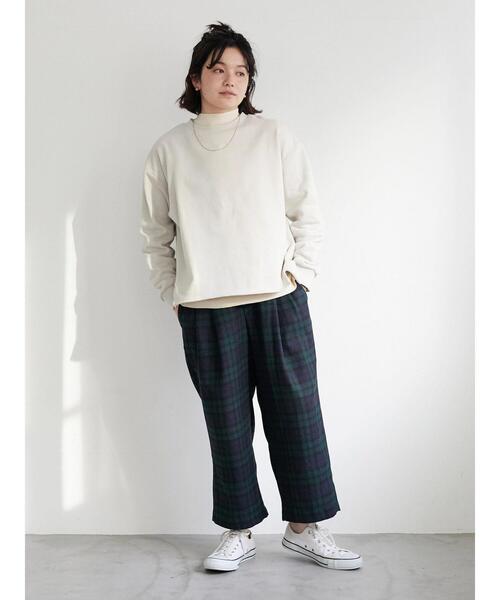 CRAFT STANDARD BOUTIQUE（クラフトスタンダードブティック）の「微起毛裏毛切替プルオーバー　＊（スウェット・レディース・ライトグレー/ミント/ピンク/ブラック・FREE）」の14枚目の写真