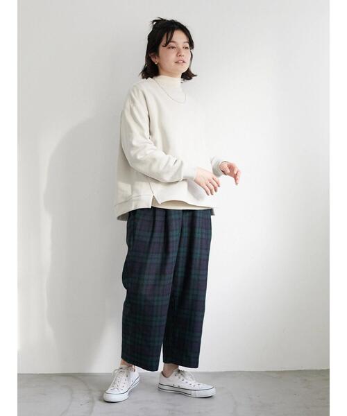 CRAFT STANDARD BOUTIQUE（クラフトスタンダードブティック）の「微起毛裏毛切替プルオーバー　＊（スウェット・レディース・ライトグレー/ミント/ピンク/ブラック・FREE）」の15枚目の写真