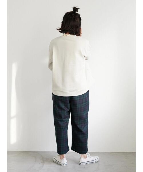 CRAFT STANDARD BOUTIQUE（クラフトスタンダードブティック）の「微起毛裏毛切替プルオーバー　＊（スウェット・レディース・ライトグレー/ミント/ピンク/ブラック・FREE）」の16枚目の写真