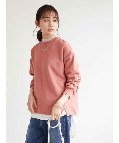 CRAFT STANDARD BOUTIQUE（クラフトスタンダードブティック）の「微起毛裏毛切替プルオーバー　＊（スウェット・レディース・ライトグレー/ミント/ピンク/ブラック・FREE）」の18枚目の写真