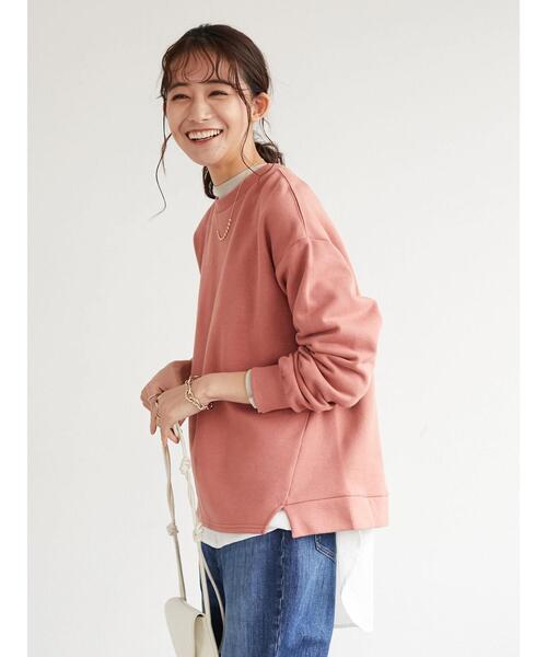 CRAFT STANDARD BOUTIQUE（クラフトスタンダードブティック）の「微起毛裏毛切替プルオーバー　＊（スウェット・レディース・ライトグレー/ミント/ピンク/ブラック・FREE）」の19枚目の写真