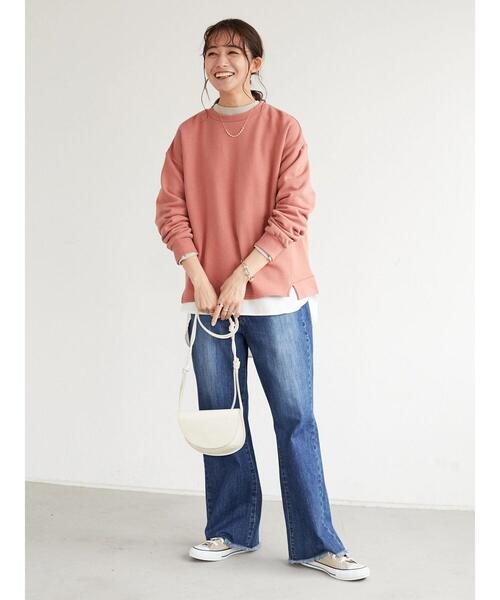 CRAFT STANDARD BOUTIQUE（クラフトスタンダードブティック）の「微起毛裏毛切替プルオーバー　＊（スウェット・レディース・ライトグレー/ミント/ピンク/ブラック・FREE）」の20枚目の写真