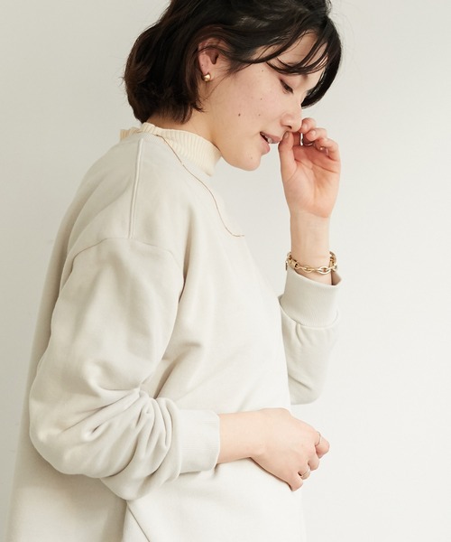 CRAFT STANDARD BOUTIQUE（クラフトスタンダードブティック）の「微起毛裏毛切替プルオーバー　＊（スウェット・レディース・ライトグレー/ミント/ピンク/ブラック・FREE）」の3枚目の写真