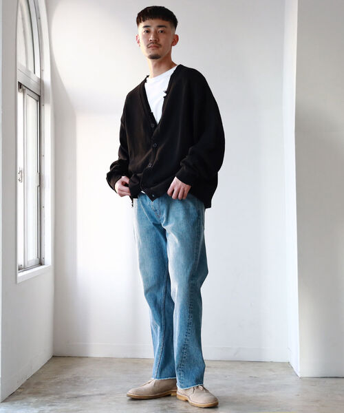 BEAMS（ビームス）の「BEAMS / 7ゲージ ダメージ Vネック カーディガン（カーディガン/ボレロ・メンズ・ブラック/ダークグリーン・S/M/L/XL）」の6枚目の写真