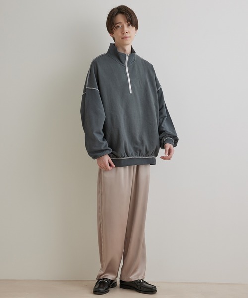 JUNRED（ジュンレッド）の「ドレープサテンスリットワイドパンツ（その他パンツ・メンズ・グリーン/ベージュ・L/M/S）」の8枚目の写真