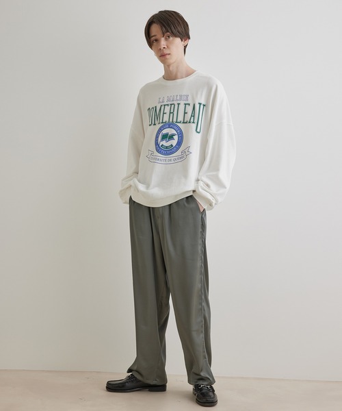 JUNRED（ジュンレッド）の「ドレープサテンスリットワイドパンツ（その他パンツ・メンズ・グリーン/ベージュ・L/M/S）」の9枚目の写真