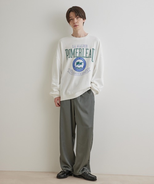 JUNRED（ジュンレッド）の「ドレープサテンスリットワイドパンツ（その他パンツ・メンズ・グリーン/ベージュ・L/M/S）」の10枚目の写真